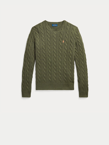 Pull en coton torsadé vert militaire
