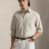 RALPH LAUREN-Camicia in Cotone Oxford Slim Fit Beige-TRYME Shop
