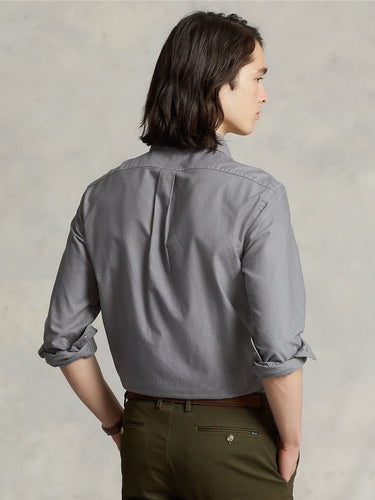 Slim Fit Oxford-Hemd aus Baumwolle Grau