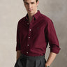 RALPH LAUREN-Camicia Oxford Custom Fit Tinta in Capo Bordeaux-TRYME Shop