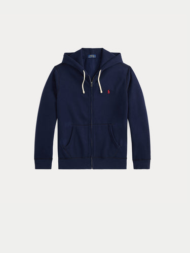 Kapuzensweatshirt mit durchgehendem Reißverschluss aus Baumwollmischung in Navy