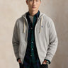 RALPH LAUREN-Felpa Full zip in Misto Cotone con Cappuccio Grigio-TRYME Shop