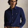 RALPH LAUREN-Camicia in Velluto a Coste Custom Fit Blu-TRYME Shop
