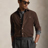 RALPH LAUREN-Camicia in Velluto a Coste Custom Fit Marrone-TRYME Shop