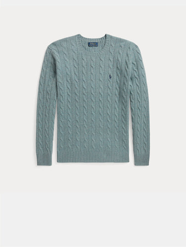 Maglia Girocollo in Misto Cashmere Turchese