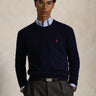 RALPH LAUREN-Maglia Girocollo in Misto Cashmere a Trecce Blu-TRYME Shop