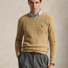 RALPH LAUREN-Maglia in Lana e Cashmere a Trecce Cammello-TRYME Shop