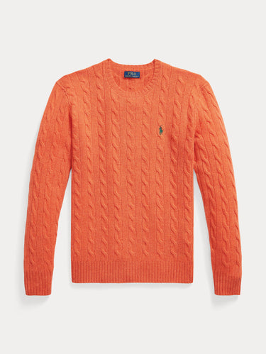 Maglia Girocollo in Misto Cashmere Arancione