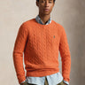 RALPH LAUREN-Maglia Girocollo in Misto Cashmere Arancione-TRYME Shop