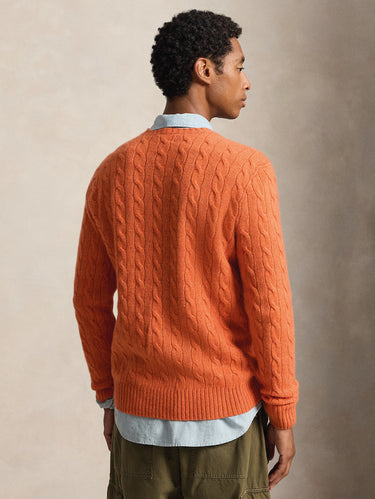 Maglia Girocollo in Misto Cashmere Arancione