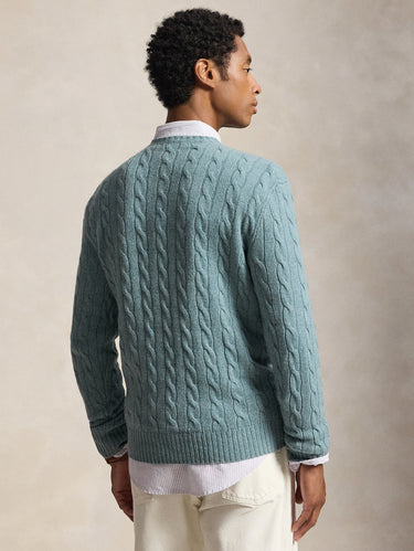Maglia Girocollo in Misto Cashmere Turchese