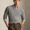 RALPH LAUREN-Maglia in Lana e Cashmere a Trecce Grigio-TRYME Shop