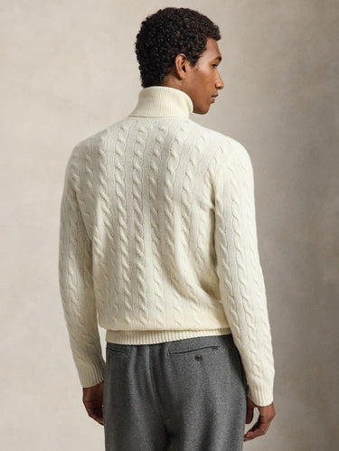 Maglia Collo Alto a Trecce Crema