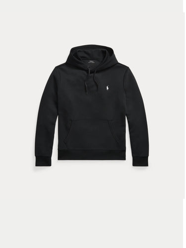 Kapuzensweatshirt aus doppellagigem Strick in Schwarz