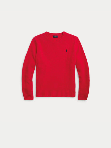 Roter Rundhalspullover aus weichem Alpaka-Mix