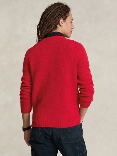 Roter Rundhalspullover aus weichem Alpaka-Mix