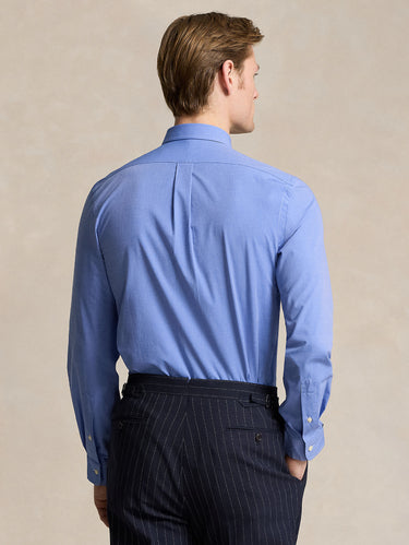 Overhemd van Stretch Popeline Katoen Blauw