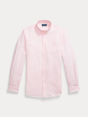 Hemd aus elastischem Popeline mit Streifen Rosa/Weiß