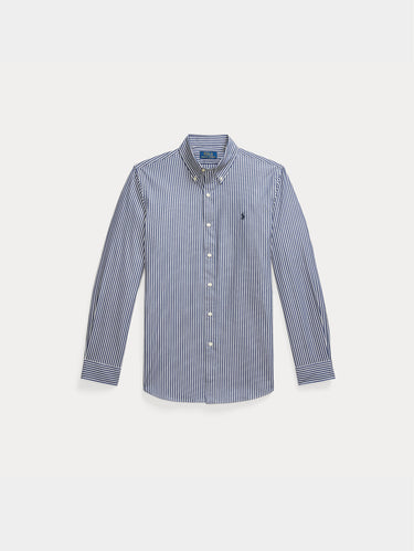 Blue/White Stretch Poplin Striped Shirt
