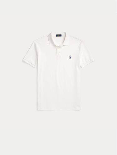 Polo en piqué stretch coupe slim personnalisée blanche