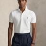 RALPH LAUREN-Polo in Piqué Stretch Custom Slim Fit Bianco-TRYME Shop