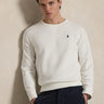 RALPH LAUREN-Felpa Girocollo in Maglia Doppia Bianco-TRYME Shop