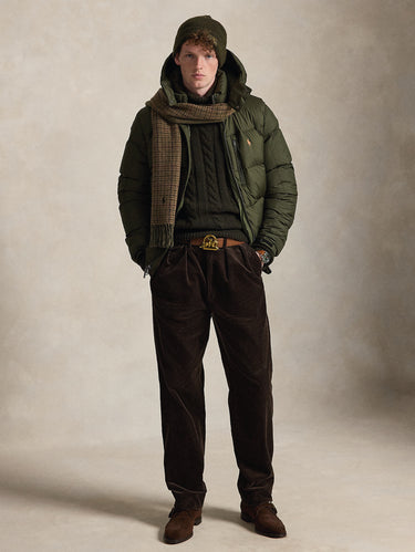 Matte Water-Repellent Hooded Jacket Olive