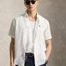 RALPH LAUREN-Camicia in Lino Maniche Corte Bianco-TRYME Shop