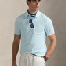 RALPH LAUREN-Polo Tinta in Capo Custom Slim Fit Cielo-TRYME Shop