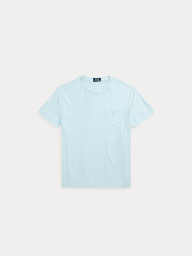T-shirt con Taschino Custom Slim Fit Cielo