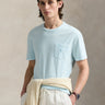 RALPH LAUREN-T-shirt con Taschino Custom Slim Fit Cielo-TRYME Shop