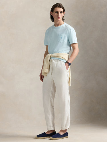 T-shirt con Taschino Custom Slim Fit Cielo