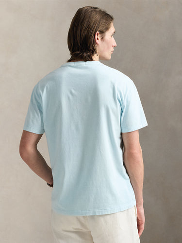 T-shirt con Taschino Custom Slim Fit Cielo