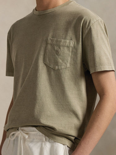 T-shirt con Taschino Custom Slim Fit Oliva