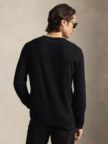 Maglia Girocollo in Lana Nero