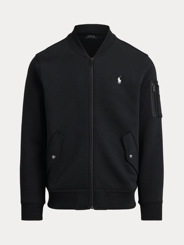 Bomber aus doppellagigem Sweatshirtstoff in Schwarz