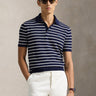 RALPH LAUREN-Polo in Maglia Regular Fit a Righe Blu/Bianco-TRYME Shop