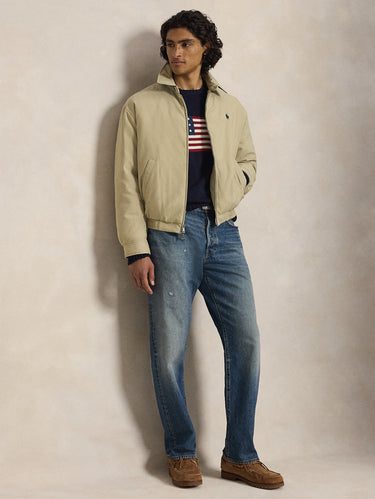 Giacca Sportiva in Twill con Imbottitura Beige