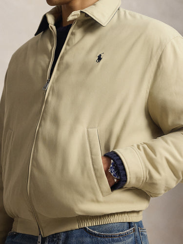 Giacca Sportiva in Twill con Imbottitura Beige
