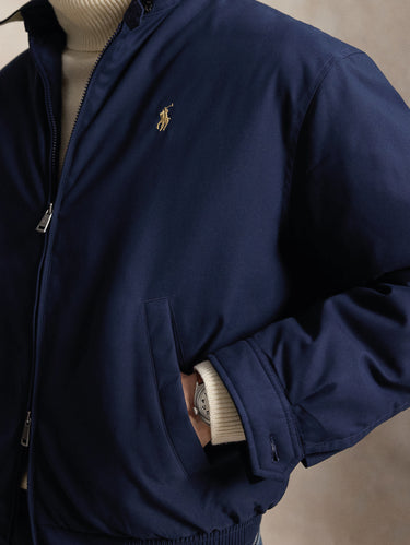 Giacca Sportiva in Twill con Imbottitura Blu