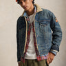 RALPH LAUREN-Giacca Denim Trucker Foderata in Pile Lavaggio Blu-TRYME Shop