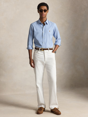 Camicia in Oxford Stretch Custome Fit Blu