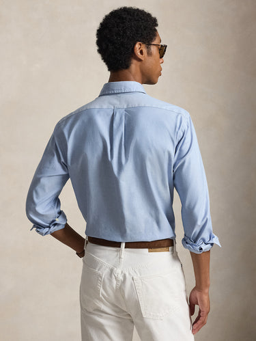 Camicia in Oxford Stretch Custome Fit Blu