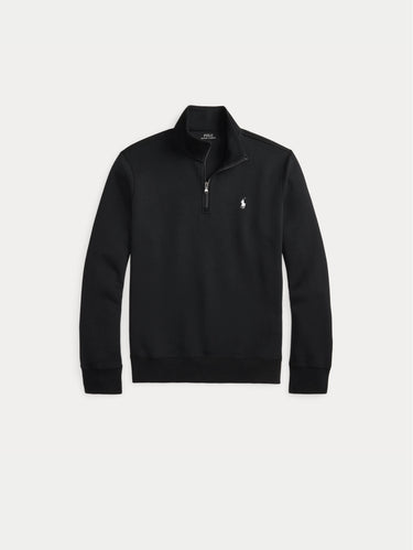 Felpa in Maglia Doppia con Mezza Zip Nero