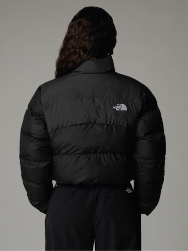 Saikuru Cropped Boxy Puffer Jacket Black