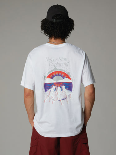 T-shirt con Stampa Posteriore Bianca