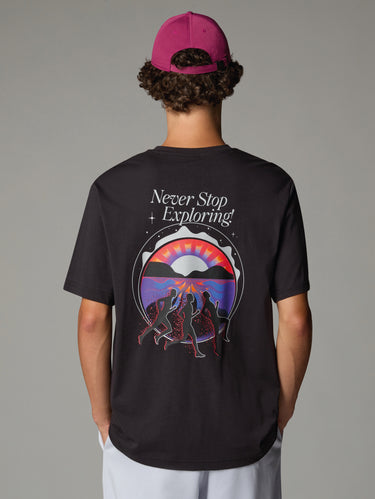 T-shirt con Stampa Posteriore Nero