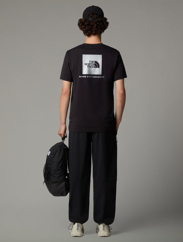 T-Shirt Regular mit reflektierendem Print Schwarz
