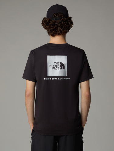 T-Shirt Regular mit reflektierendem Print Schwarz