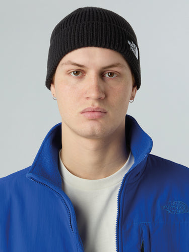 Black Knit Beanie with Front Logo